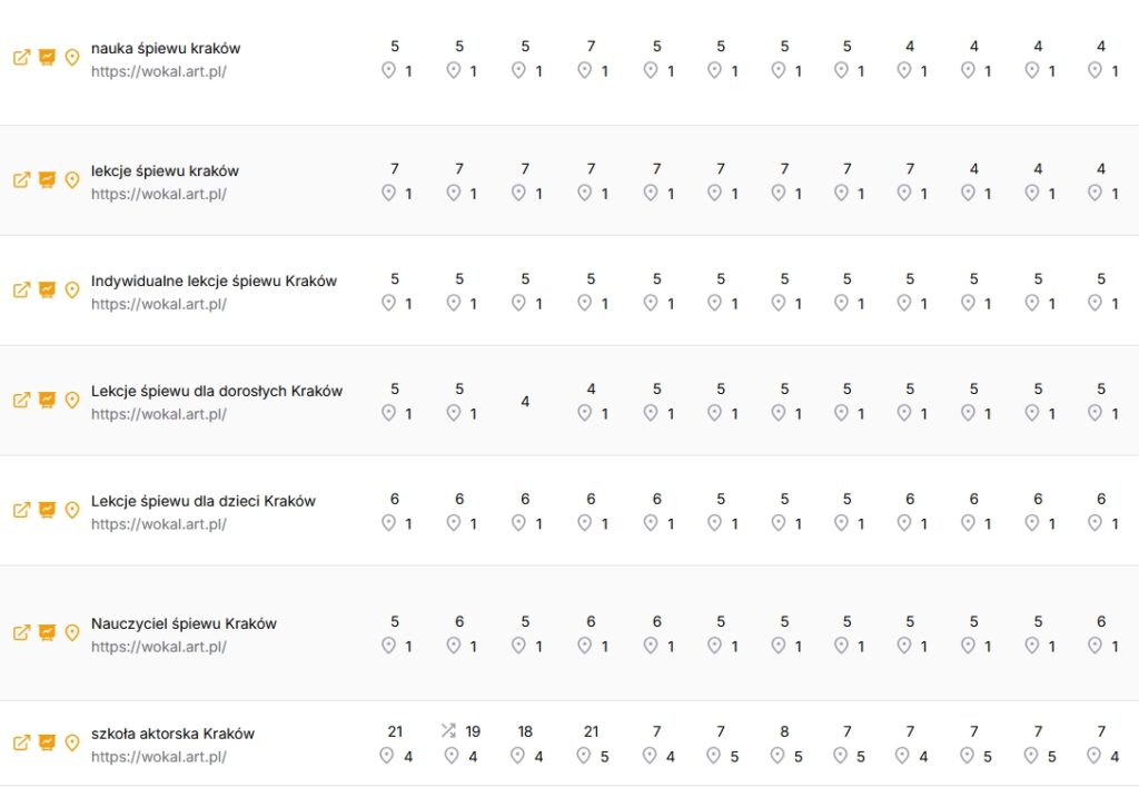 pozycjonowanie wizytówki Google pozycje